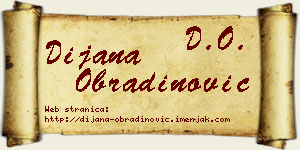 Dijana Obradinović vizit kartica